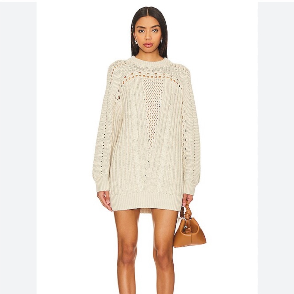 Aveline cable sweater Elegant Cream Knit Sweater Dress
